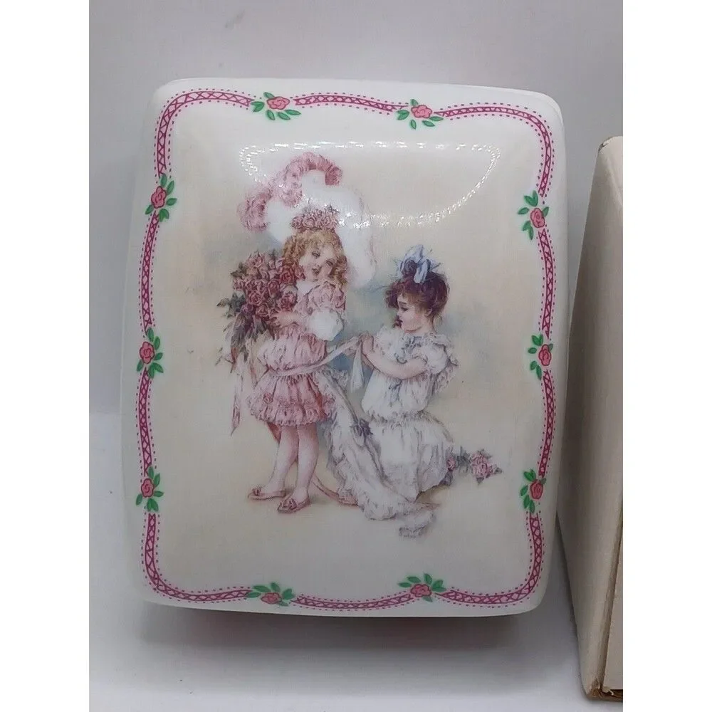 Vintage 1990 Playing Bridesmaid H1364 Maud Humphrey Bogart Trinket Box New Boxed